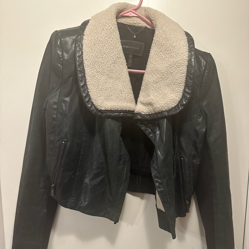 Leather moto jacket